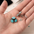 Southwestern Sterling Silver 3 Stone Turquoise Cluster Stud Earrings 925 Post