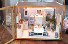 Vintage Handmade Wood Kitchen Room Diorama W light Extremely Detailed 16x11x11 