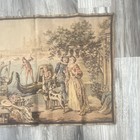 Made In France Woven Scenic Wall Tapestry People Landscape Ships 56in Beige