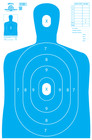 25 Paper Shooting Targets Gun Range Pistol Rifle Handgun Blue Silhouette 23x35