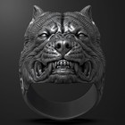 Angry Pitbull Wax Pattern Ring For Lost Wax Casting Jewelry Castable Wax Resin