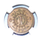 1861-65 Civil War Token F-390 434 A I o u  One Cent Ngc Au 55 Bn Copper Coin