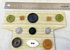22 Vtg Buttons Imitation Fabric Leather  Plastic Metallized Plastic S-l