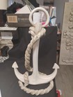 17  Tall Nautical Themed Boat Anchor W Rope tabletop Home Decor some Damage