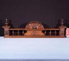 32  Wide French Antique Crest pediment crown In Solid Walnut Wood Carved