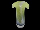 Tall Vintage Hand Blown Vase With Greens  Blues And Purple Colors Home Decor