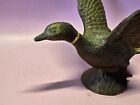 Vintage Antique Metal Mallard Duck Figure Figurine In Flight Flapping Wings