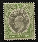Travelstamps   1907 Southern Nigeria Stamps Sc  21  Mint Og Hinged  Half Penny