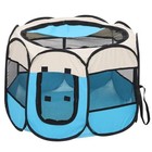 Portable Pet Playpen Foldable Exercise Play Pen Tent Kennel Crate Blue For Puppy