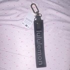 Lululemon Logo Key Chain Wristlet Strap Black silver Fabric W  Metal Clip   Ring
