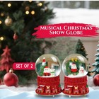 Sint Set Of 2 Christmas Musical Lighted Glitter Water Snow Globe Free Shipping
