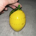 Vintage Murano Style Decorative Art Glass Fruit  Yellow Lemon