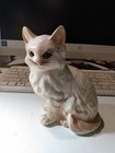 Vintage Cat With Light Green Eyes Ceramic 1982