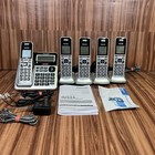 Panasonic Kx-tgf975s Cordless Phone Silver 5 Handsets Bluetooth Call Block Dect