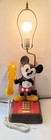 Vintage Disney 1970s Mickey Mouse Push Button Telephone Lamp Works