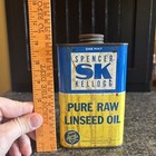 Spencer Kellogg Pure Raw Linseed Oil 1 Pint Metal Advertising Can  Buffalo Ny