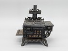 Vintage Queen Mini Cast Iron Metal Stove Oven Salesmam Sample Kids Playset 13 Pc