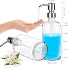 Glass Soap Dispenser Clear 17 Oz 500ml Stainless Steel Pump