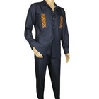 Men s Stacy Adams Two Piece Matching Walking Set Leisure Suit 15072 Indigo Blue
