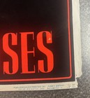 Vintage Original 1988 Guns N Roses Skull Cross Flocked Blacklight Poster  34x20