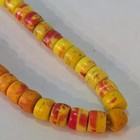 Antique African Trade Beads 21  Strand Prosser Tile Glass Czech French Orange 