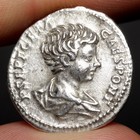 Geta Denarius 200ad Ancient Roman Empire Silver Coin Trophy Vf Rome Caesar