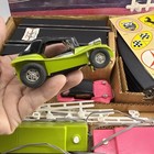 Vintage Battery Operated 2   lane Road Racing Track 2 Cars Set W box Not Tested