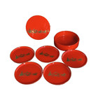 5 Vtg Christmas Coaster Set Lacquerware Otagiri Japan Red   Gold Carriage As Is