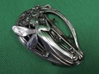 Heavy Antique Art Nouveau Gorham Sterling Silver Belt Buckle Fairy   Caterpillar