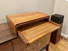 Danish Modern Teak Tambour Desk Organizer Keyboard Tray 23 75    Wide