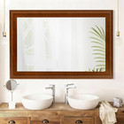 Culer Rustic Wood Wall Mirror For Bathroom rectangle 24 X 36 Inch Hanging Vanity