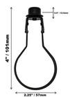 Lamp Shade Light Bulb Adapter Clip On With Shade Attaching Finial Top  Black