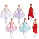 Kids Girls Dress Figure Dancewear Irregular Skirt Chiffon Costume Tutu Dance