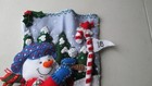Christmas Stocking Felt Hand Stitched Bucilla Golfing Snowman Finished