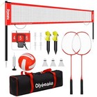 20ft Volleyball   Badminton Combo Net Set Outdoor For Backyard Beach With Red