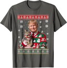Funny Trump Christmas Sweater For Cat Lovers Ugly Xmas Unisex T-shirt