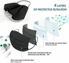 50 100 Pcs 3 Layers Black Face Mask Mouth   Nose Protector Disposable Masks