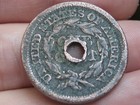 1847 Braided Hair Large Cent Penny- Vg fine Details  Holed Through Center
