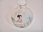 Vintage Chinese 19th Century Reverse Hand Painted Rare Art Geisha Snuff Bottle