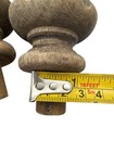 Set Of 3 Antique Turned Wood Finials Spindles Chippy Black Red Salvage 9in