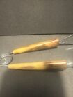 Bakelite Handle Tong Grabber Food Server Utensil Brown  Mid-century 8 1 2 