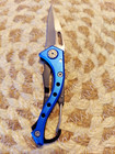 Blue black Keychain Pocket Knife Folding  locking  Stainless Steel Sharp Outdoor