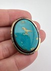Will Denetdale Navajo Sterling Silver Blue Gem Turquoise Double Stack Bolo Tie