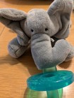 Wubbanub Elephant Pacifier Binky Soothie Gray Plush Stuffed Animal 6   