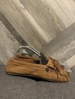 Minnetonka Kilty Hardsole Womens Size 7 Brown Suede Slip On Moccasin Flat 402