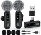 Wireless Lavalier Microphone Cell Phone Usb-c For Android apple Audio Video
