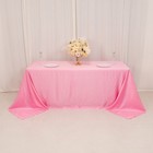 Pink 90x132  Rectangle Lamour Satin Tablecloth Wedding Party Home Banquet