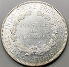 1926-a French Indochina  vietnam  1 Silver Piastre Scarce Uncirculated
