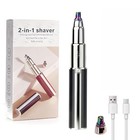 Womens Eyebrow Trimmer Rechargeable Upgraded 2-in-1 Portable Electric Black