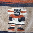 Mexican Zapotec Wool Rug  Handwoven Tribal Wall Hanging  Folk Art Figure Design